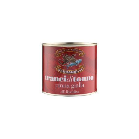 Tranci di Tonno Sardanelli Pinna Gialla all’Olio di Oliva gr. 620